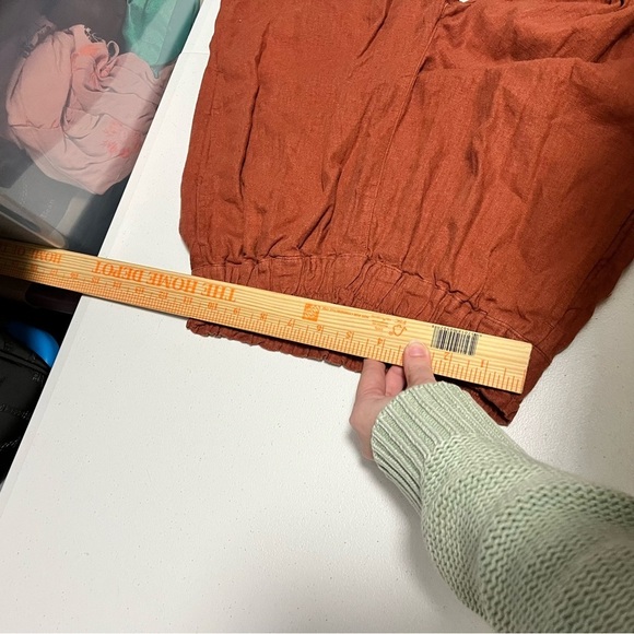 Abercrombie & Fitch Rust Brown Linen Blend Pull On Pants Small G2 - Picture 8 of 8